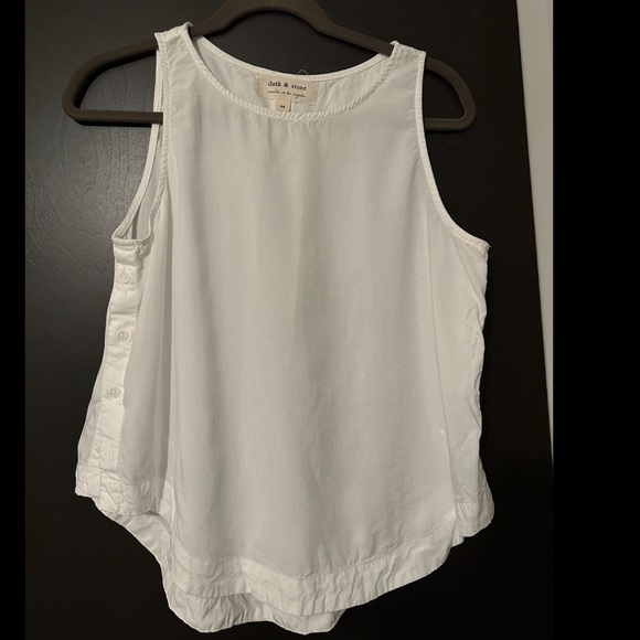 ANTHROPOLOGIE CLOTH & STONE Side Button Scallop tank Sz.M - Picture 5 of 10